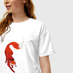 Футболка оверсайз женская Лиса Крадётся, цвет: белый — фото 2