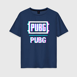 Женская футболка оверсайз PUBG в стиле glitch и баги графики