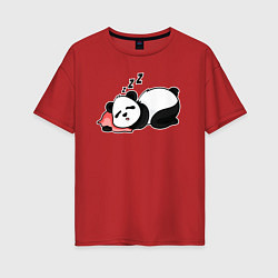 Женская футболка оверсайз Дрыхнущая панда