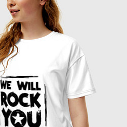 Футболка оверсайз женская We rock you, цвет: белый — фото 2