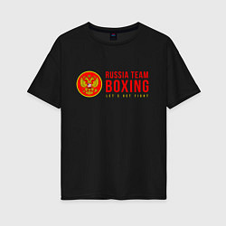 Футболка оверсайз женская Lets get boxing, цвет: черный