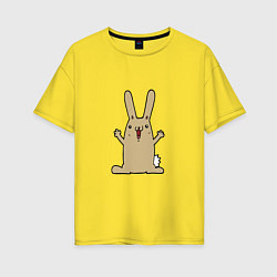 Женская футболка оверсайз Rabbit - Smile