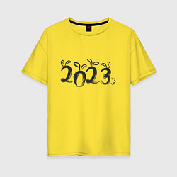 Футболка оверсайз женская Кролик 2023, цвет: желтый
