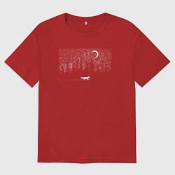 Футболка оверсайз женская Звездная Лиса, цвет: красный