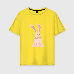 Женская футболка оверсайз Pink Bunny