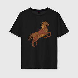Женская футболка оверсайз Стимпанк-лошадь