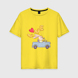 Женская футболка оверсайз Кролик - С Любовью