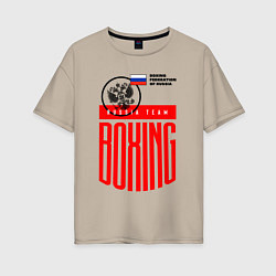 Женская футболка оверсайз Boxing russia national team