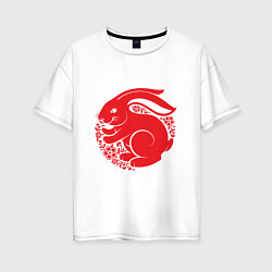 Женская футболка оверсайз Bunny - Red