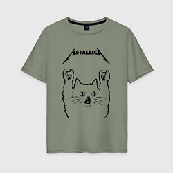 Женская футболка оверсайз Metallica - rock cat