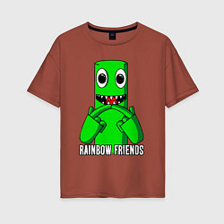 Женская футболка оверсайз Радужные друзья - Зеленый