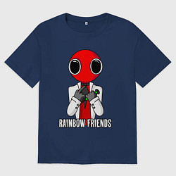 Женская футболка оверсайз Радужные друзья - Красный