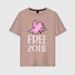 Женская футболка оверсайз Cupid free zone