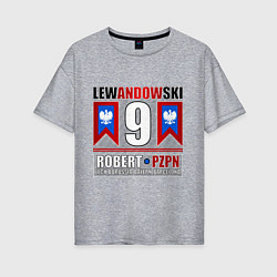 Женская футболка оверсайз Роберт Левандовски сборная Польши