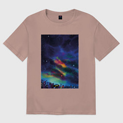 Футболка оверсайз женская Звездная рапсодия, цвет: пыльно-розовый