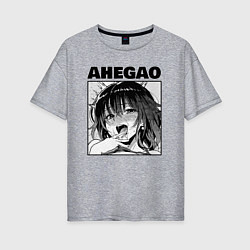 Женская футболка оверсайз Ахегао: девушка