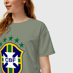 Футболка оверсайз женская Brasil CBF, цвет: авокадо — фото 2