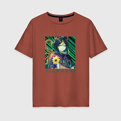 Женская футболка оверсайз Тигнари Лесной страж