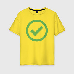 Футболка оверсайз женская Approved - зелёная галка, цвет: желтый