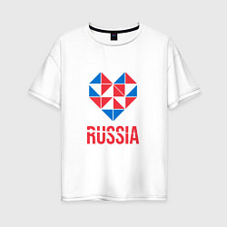 Женская футболка оверсайз Россия в моём сердце