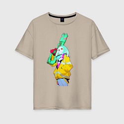 Женская футболка оверсайз Ребекка с пушкой - Киберпанк