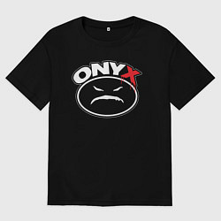 Футболка оверсайз женская Onyx - black logo, цвет: черный