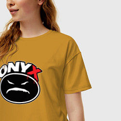 Футболка оверсайз женская Onyx - black logo, цвет: горчичный — фото 2