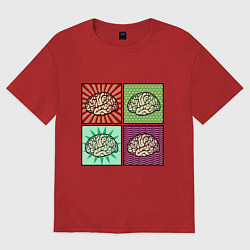 Футболка оверсайз женская Brains condition, цвет: красный