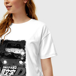 Футболка оверсайз женская Initial d аниме про дрифт, цвет: белый — фото 2