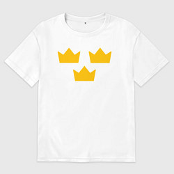 Футболка оверсайз женская Шведский хоккей, цвет: белый