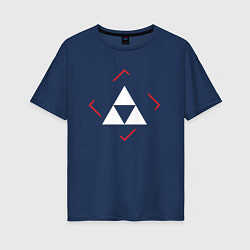 Женская футболка оверсайз Символ Zelda в красном ромбе