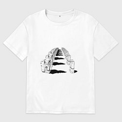 Женская футболка оверсайз Человек бензопила - Космонавты