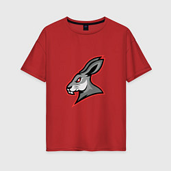 Футболка оверсайз женская Rabbit Team, цвет: красный