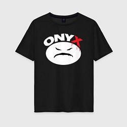 Женская футболка оверсайз Onyx logo white