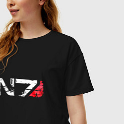 Футболка оверсайз женская Mass Effect N7 - Logotype, цвет: черный — фото 2