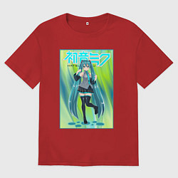 Футболка оверсайз женская Хацунэ Мику, цвет: красный