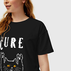 Футболка оверсайз женская The Cure rock cat, цвет: черный — фото 2