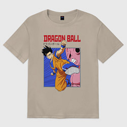 Футболка оверсайз женская Dragon Ball - Сон Гоку - Удар, цвет: миндальный