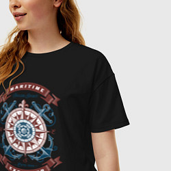 Футболка оверсайз женская Морской исследователь, цвет: черный — фото 2