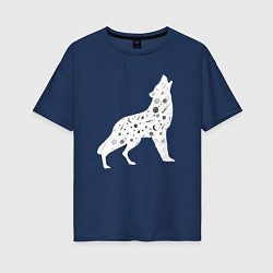 Женская футболка оверсайз Созвездие волка - волк из звезд