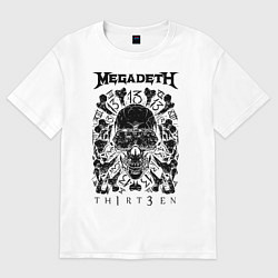 Футболка оверсайз женская Megadeth Thirteen, цвет: белый