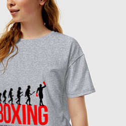 Футболка оверсайз женская Boxing evolution, цвет: меланж — фото 2