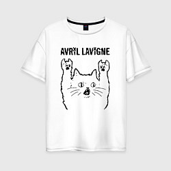 Женская футболка оверсайз Avril Lavigne - rock cat