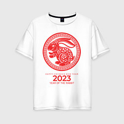Женская футболка оверсайз Year of the rabbit - 2023, happy chinese New Year