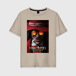 Женская футболка оверсайз Hellsing - Alucard face