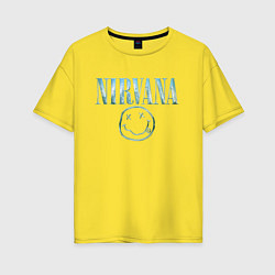 Женская футболка оверсайз Nirvana - смайлик