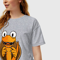 Футболка оверсайз женская Радужные друзья: Оранжевый, цвет: меланж — фото 2