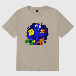 Футболка оверсайз женская Радужные друзья: все персонажи, цвет: миндальный