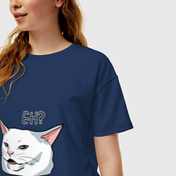 Футболка оверсайз женская Eh?!, цвет: тёмно-синий — фото 2