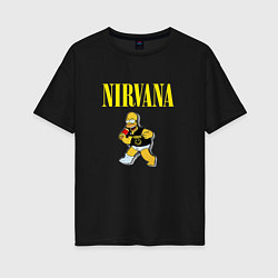 Женская футболка оверсайз Гомер Nirvana